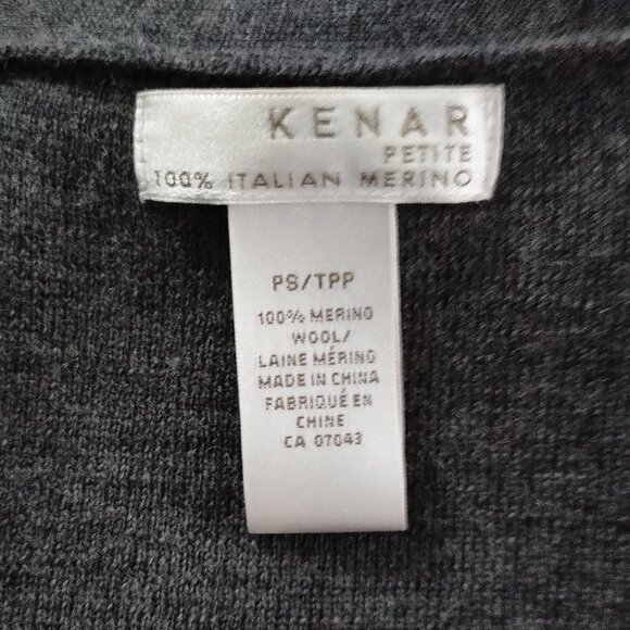 Grey Ruffle Italian Merino Wool Cardigan - Picture 12 of 13